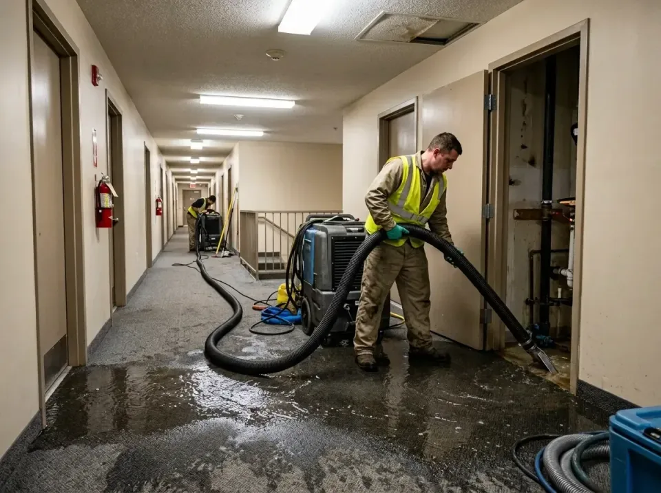 multi-unit-apartment-hallway-f-005 — frequently asked questions, Emergency Burst Pipe Water Extraction & Removal in Cedarhur…